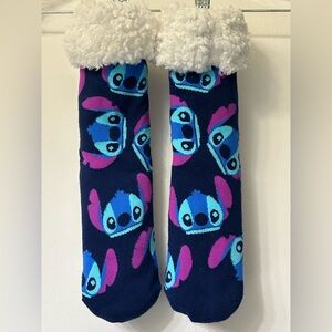 Disney Lilo & Stitch Womens Fleece Lined Gripper Slipper Socks One Size NWOT